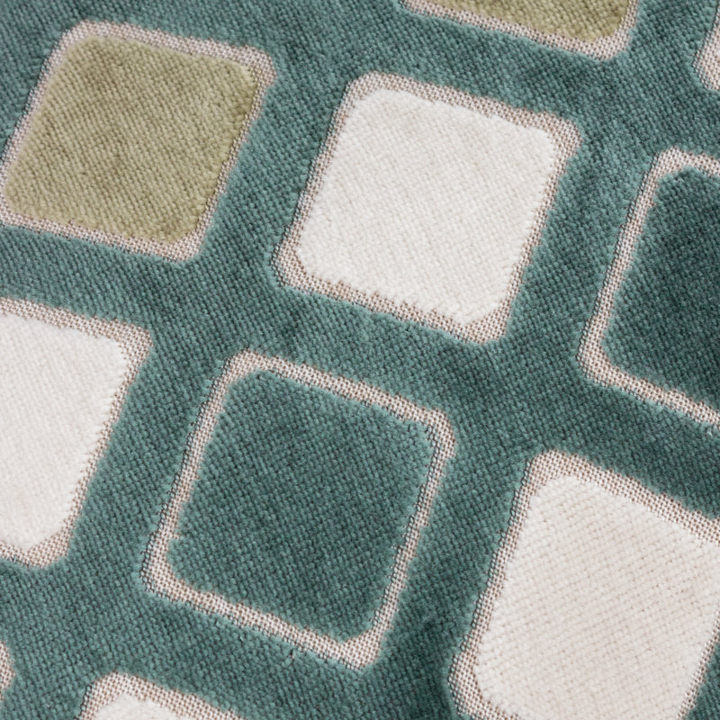 Metro Diamond Geometric Rectangular Cushion Cover, Green