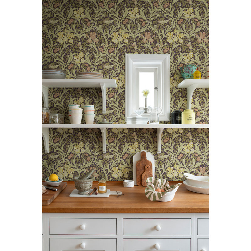 Iris Plum Wild Gardens Wallpaper, Purple