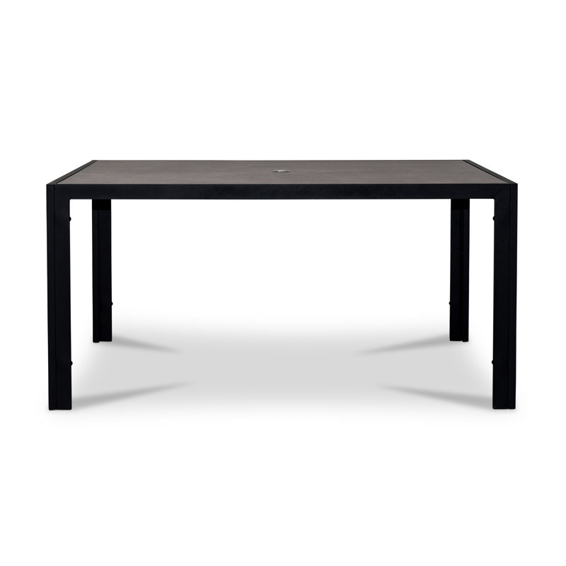 Staple Outdoor Square Dining Table, 29.5" H x 61" L x 61" D, Black
