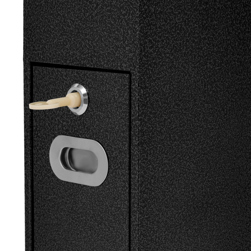 Standing Cigarette Butt Disposal Ashtray Cigarette Bin Lockable Cigarette Butt Disposal With Inner Bucket, Black