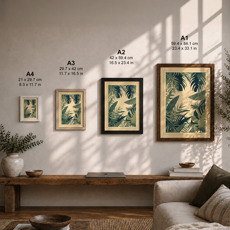 Tropical Foliage Frame Botanical - Print, Unframed, A3 - 42.0 x 29.7 cm