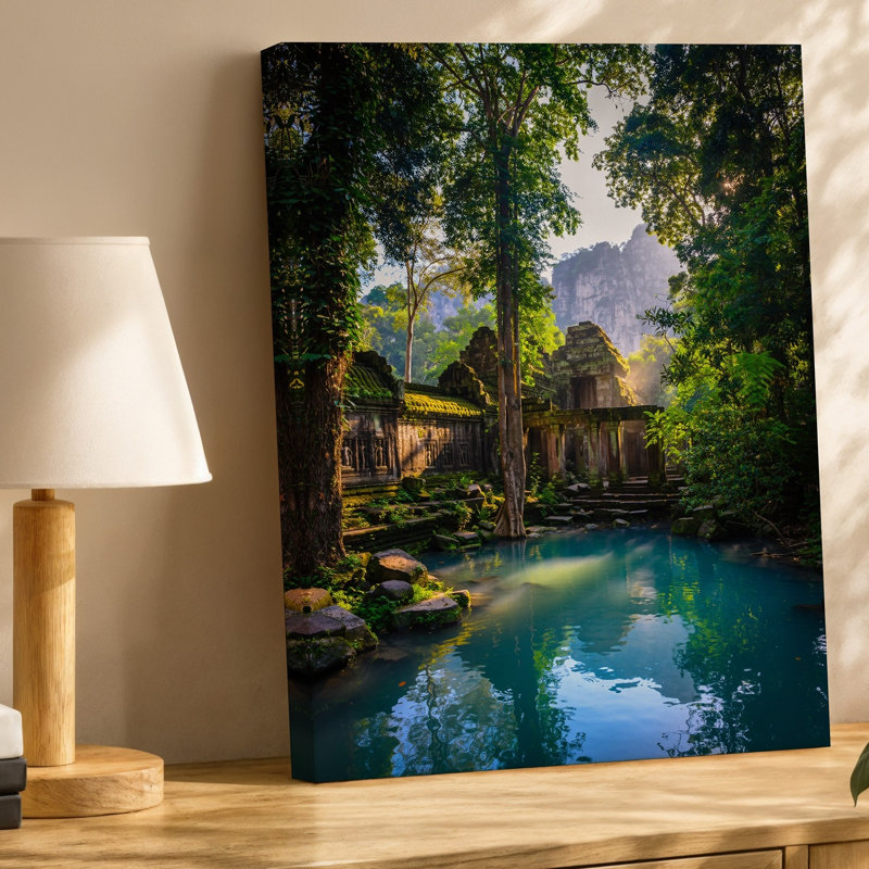 Reproduction d'art sur toile, "Un temple à couper le souffle", H 20 po x l 20 po