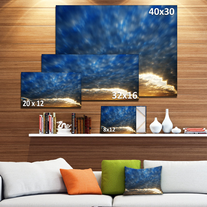 «Dramatic Blue and Brown Skies», reproduction de photo sur toile tendue, H 30 po x l 40 po x P 1 po