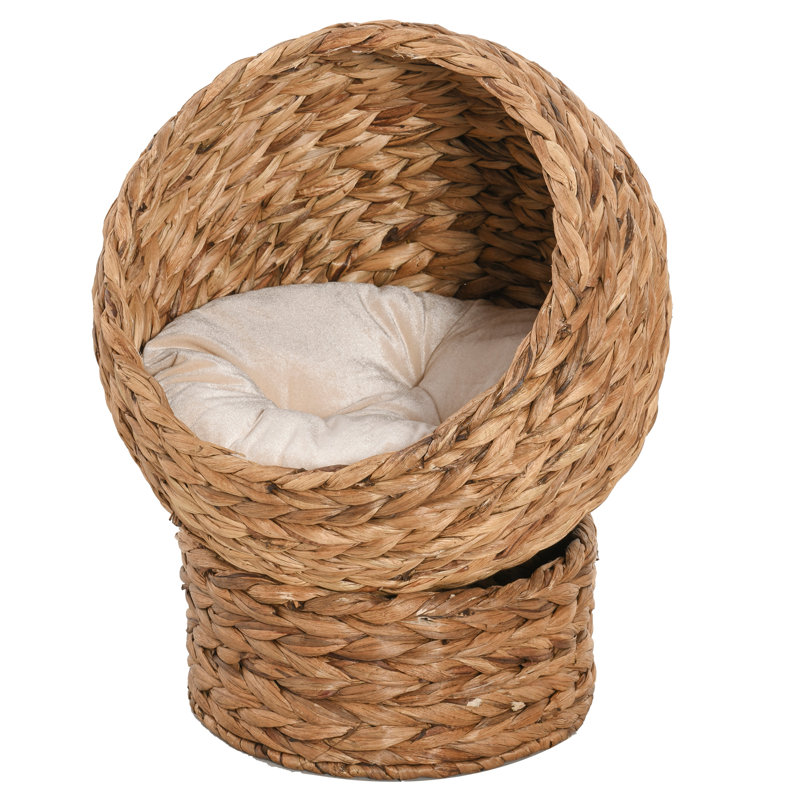 Lit rond pour chat Esperanza, H 23,5 po x l 19,75 po x P 16,5 po, Marron clair