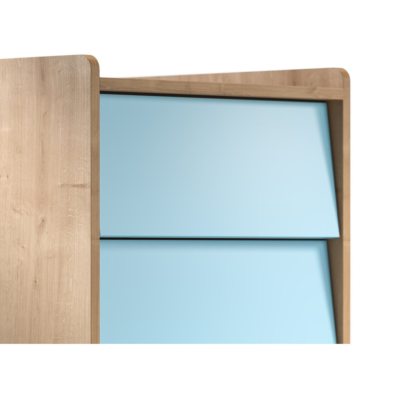 Antoine Kids 5 - Drawer Chest, Light Brown/Blue