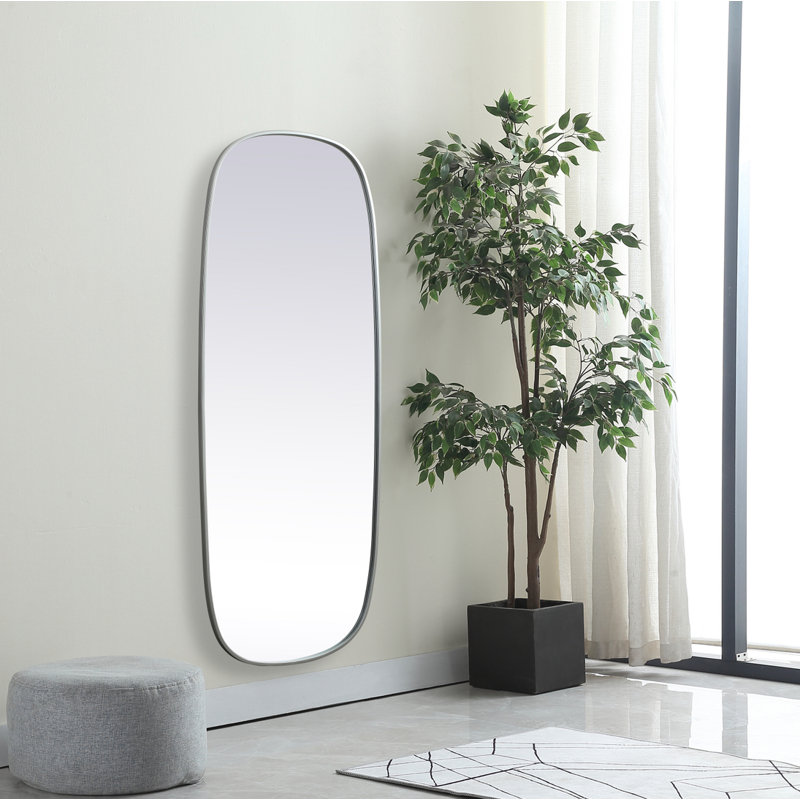 Bertin Metal Oval Wall Mirror, 60"  x 24" , Silver