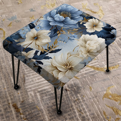 Misty Whispers Moody Patterns - Floral Rectangle Ottoman
