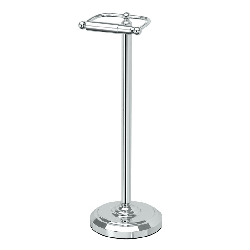 Bath Accessories | Gatco Freestanding Toilet Paper Holder with Weighted Base | 22"H Floor Standing Toilet Tissue Holder