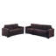 Ensemble de canapé 2 pièces de style moderne 1X Canapé 1X Causeuse Coussin de dossier à pieds en plastique Velours côtelé Finition café salon principal-184627520-184627533