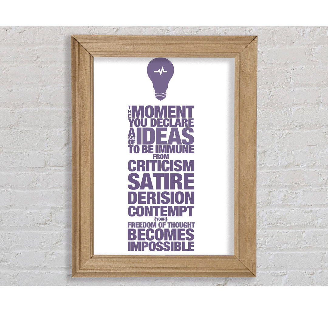 Sasakwa Motivational Quote Freedom Of Thought Lilac Gerahmter Druck Wandkunst