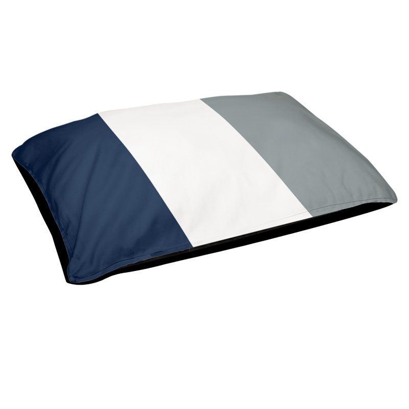 Coussin pour chien Arizona Tempe, Très grand (l 50 po x P 40 po x H 7 po), Bleu marine / blanc / argent