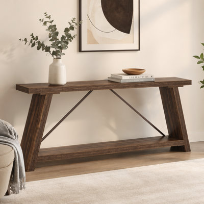 70.9 Inches Extra Long Sofa Table Behind Couch, Industrial Entryway Console Table with Storage for Hallway, Entry, Living Room, Dark Walnut Brown