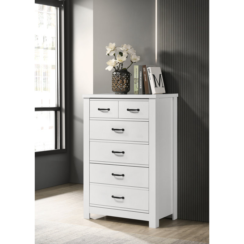 31" White 5-Drawer Chest