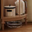 Armoire de coin en bois de noyer clair