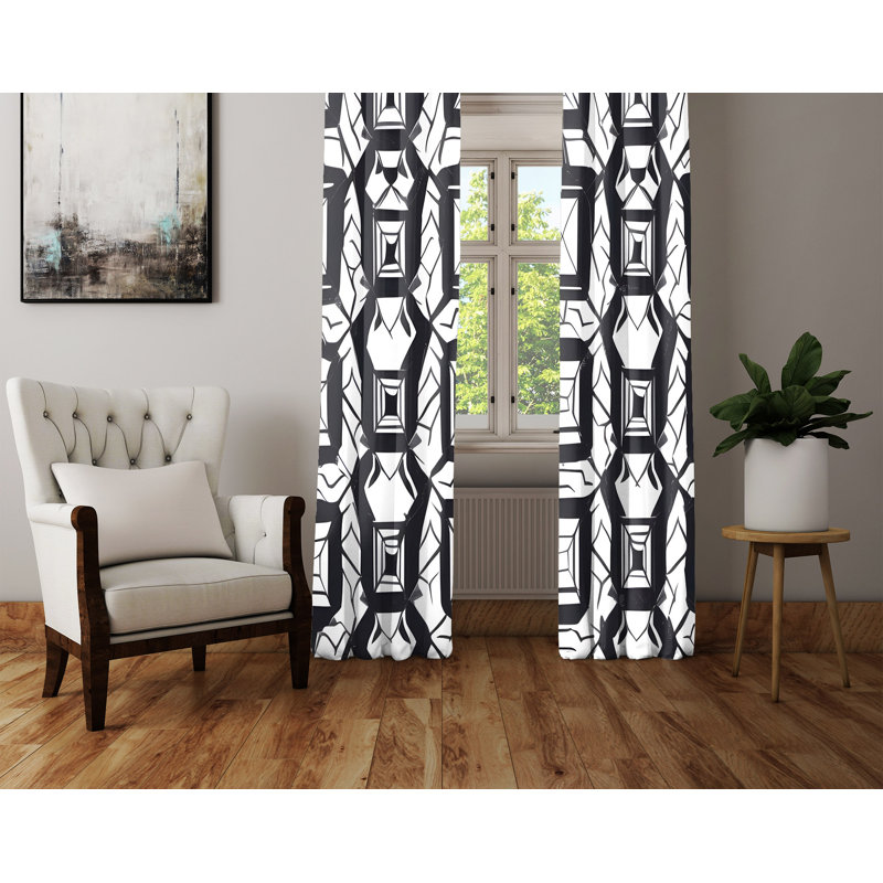 Paire de rideaux semi-transparents en polyester Danykah, L 56 po x L 78 po