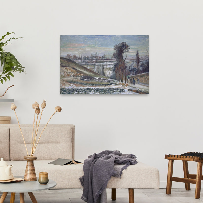 Paysage enneigé près de Lhermitage, 1875 - Impression d'art mural rustique et contemporain représentant un arbre