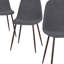Set of Four Grey and Brown Fabric and Steel Dining Side Chairs
