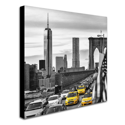 «Taxis in New York», reproduction de photo sur toile tendue