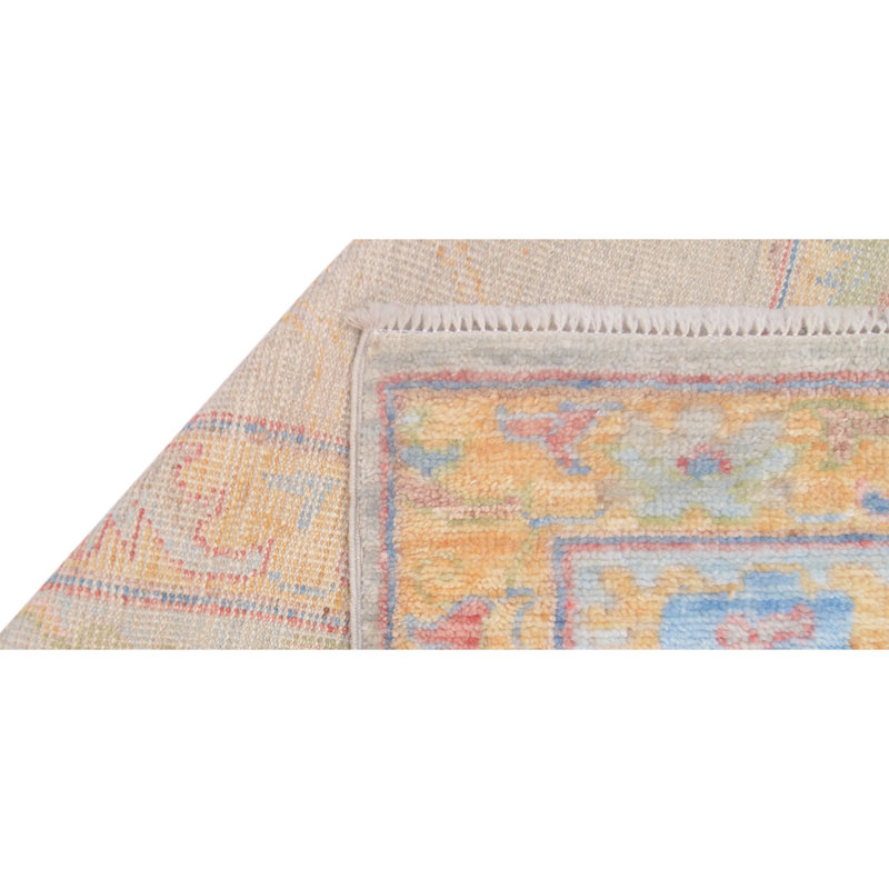 Tapis gris clair / bleu clair noué à la main de haute qualité