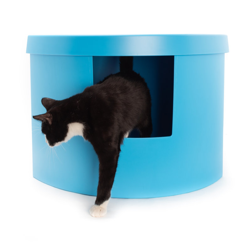 Grand bac à litière d'angle pour chat, 16.5" H x 25" W x 17.5" D, Blue