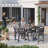 Small Space 4 - Person 32.1"  Square Dining Set Outdoor Poly Patio Chair with Table  All-weather Waterproof-1437324161