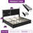 Mercer41 Velvet Upholstered Bed Frame With LED Headboard,3 Rolling Drawers And Power Outlets-1473337741-1464515101