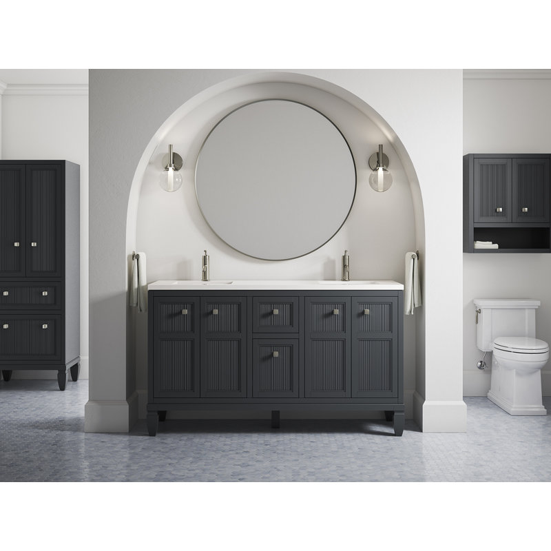 Hearthaven 60-In Bathroom Vanity Set, Slate Gray
