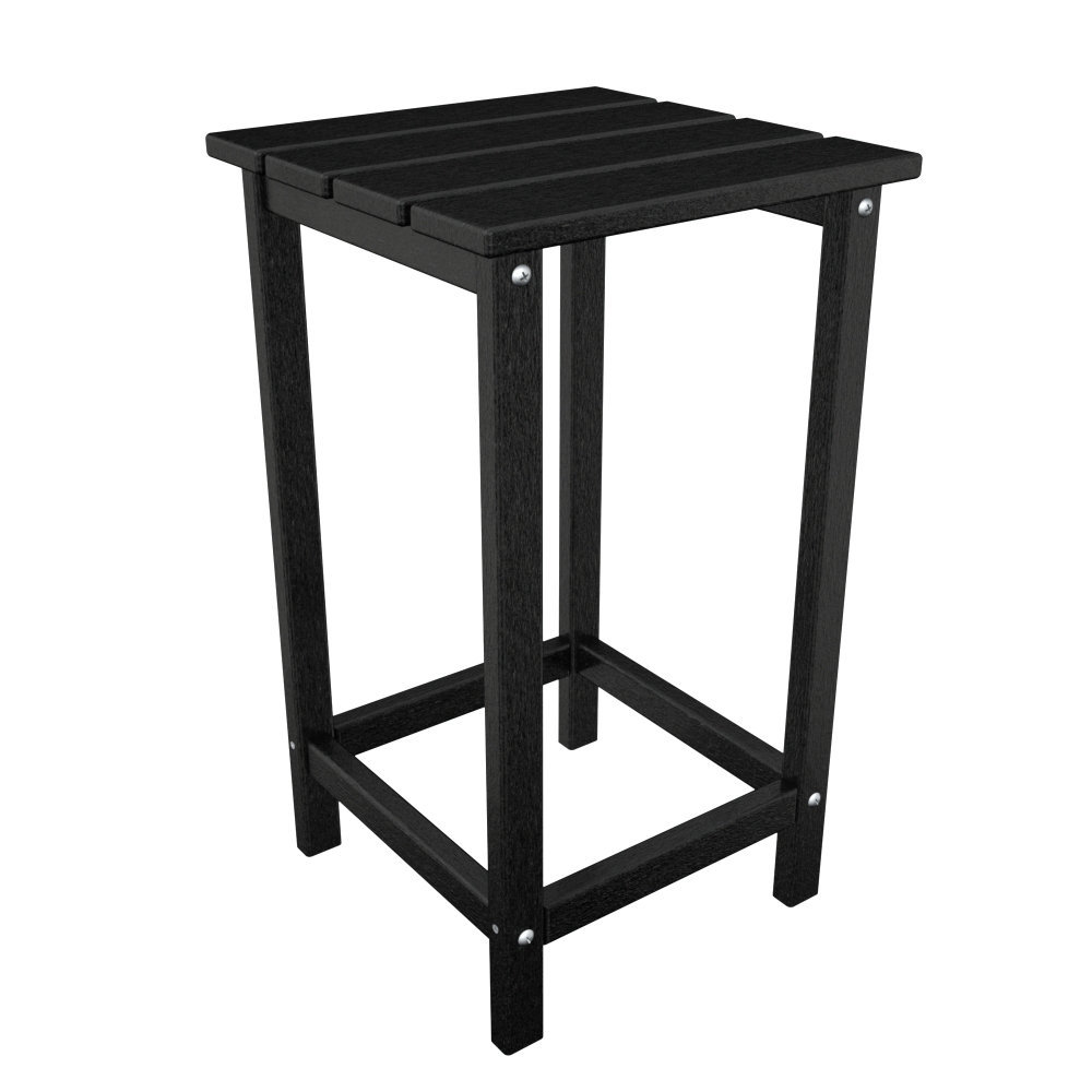 POLYWOOD® Long Island 15" Patio Side Table, Black