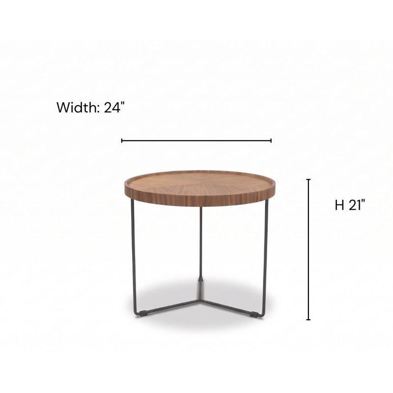 Heckson Solid Wood Top End Table
