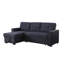 Canapé-lit modulaire réversible en tissu tissé gris foncé l 84,5 po Lucca II-1219509159