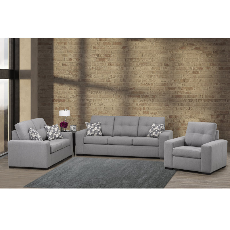 Ensemble de salon inclinable Madeira, Polyester argenté