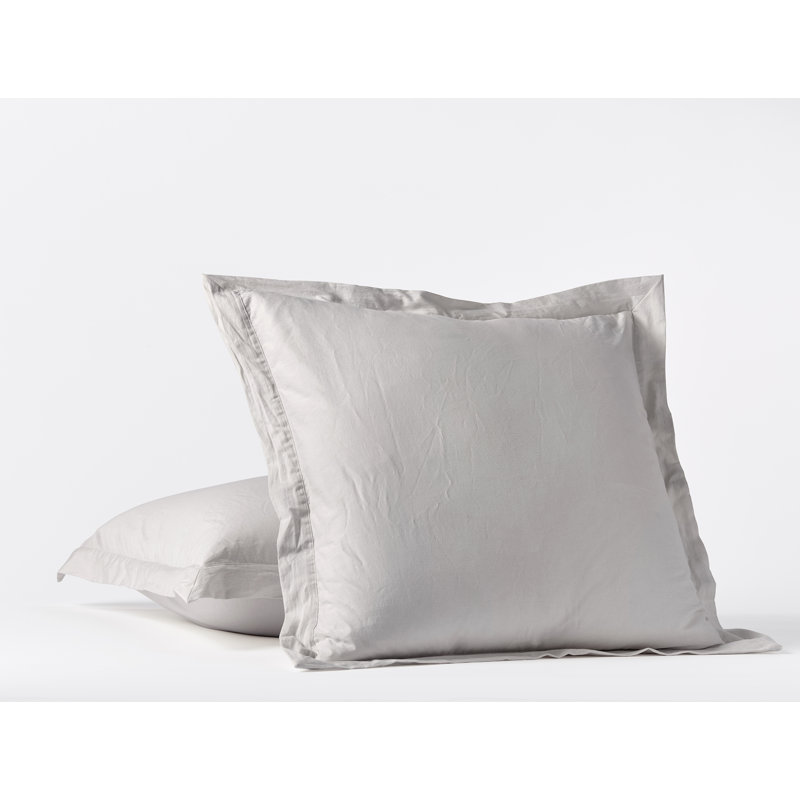 Cloud Soft Sateen Sateen Standard Sham Set, Euro, Pale Gray
