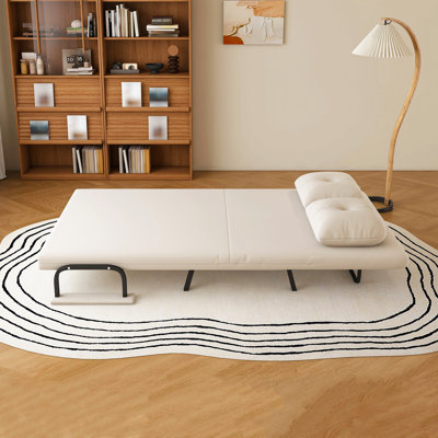 Fauteuil convertible 5-en-1 de 46 po pour deux personnes - Dossier réglable à 5 positions avec coussin, canapé-lit compact pour salon, chambre à coucher et bureau (l 71,6 po x P 46 po)