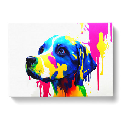 Dog Paint Splash Vol.6 Abstract - Wrapped Canvas Print