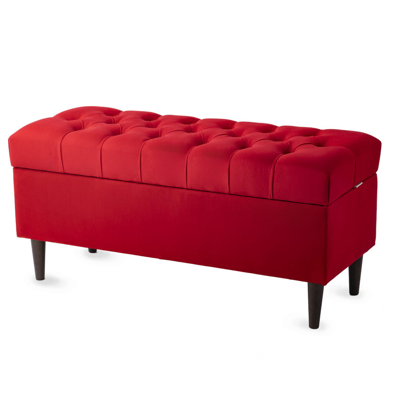Velvet Upholstered Storage Bench, 47 cm H x 120 cm W x 30 cm D