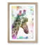 Giraffe Facing the Rainbow in Abstract - Picture Frame Painting Print-55608353-55608354