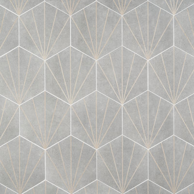 Carreau de porcelaine 13 po x 14,5 po Arbor Hex B poutres (10,51 pieds carrés / caisse)