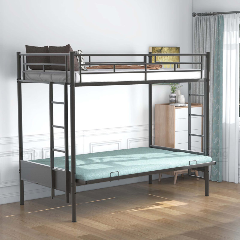 Twin Metal Bunk Bed, Multi-Function,Black