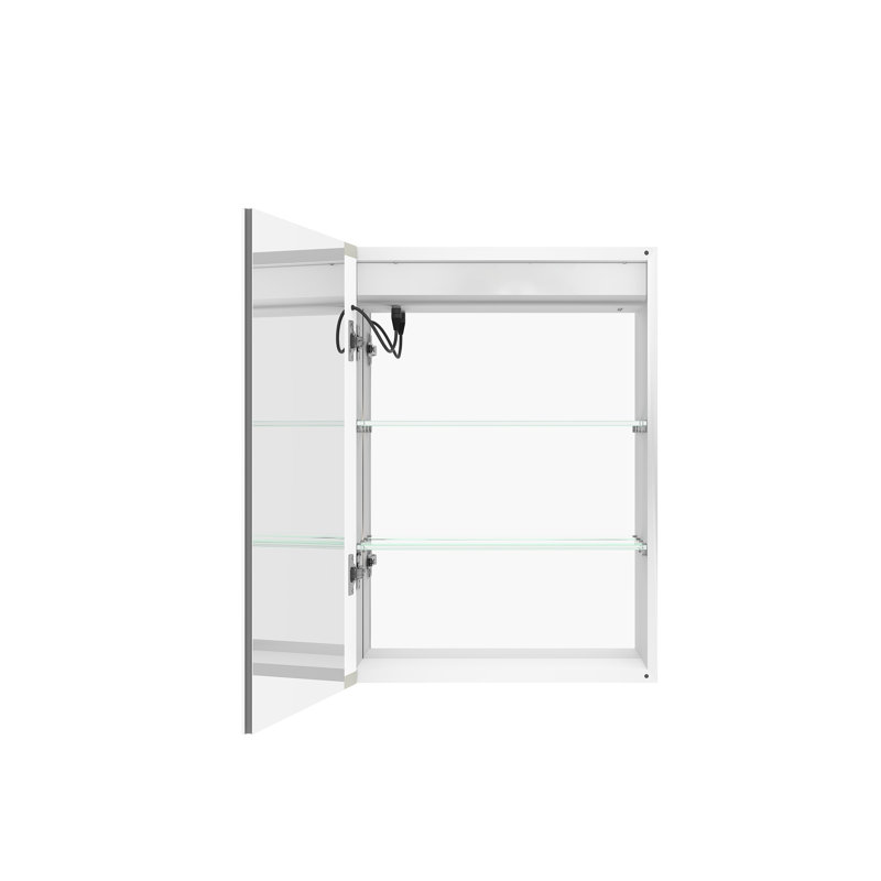 Armoire de salle de bain avec miroir - 2820 pouces avec lumières, gradateur, affichage de l'heure et de la température, montage en surface, miroir à luminosité réglable, apparence élégante