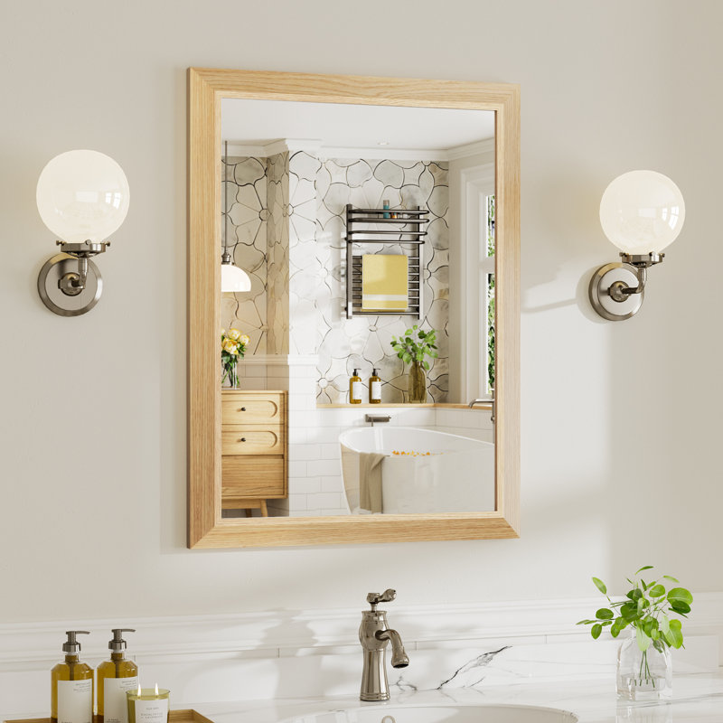 Miroirs de salle de bain modernes et contemporains en métal biseauté rectangulaire / carré avec verre trempé HD