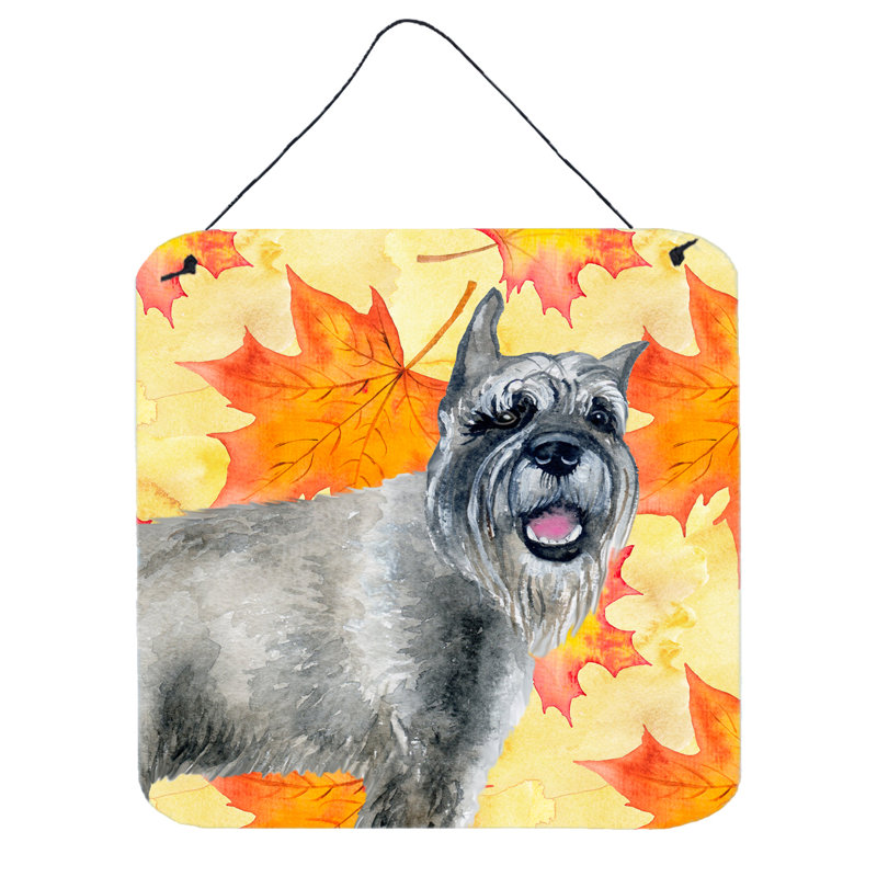 Décoration murale automne, Schnauzer
