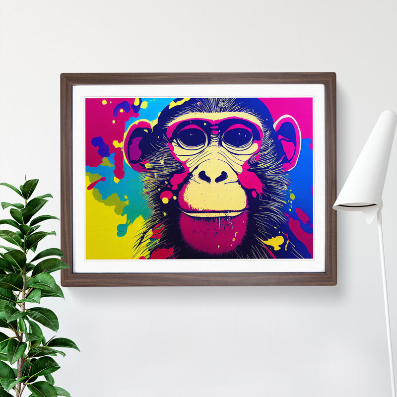 Monkey Splash Vol.2 Abstract - Framed Print, 46cm H x 64cm W x 2cm D, Brown Framed