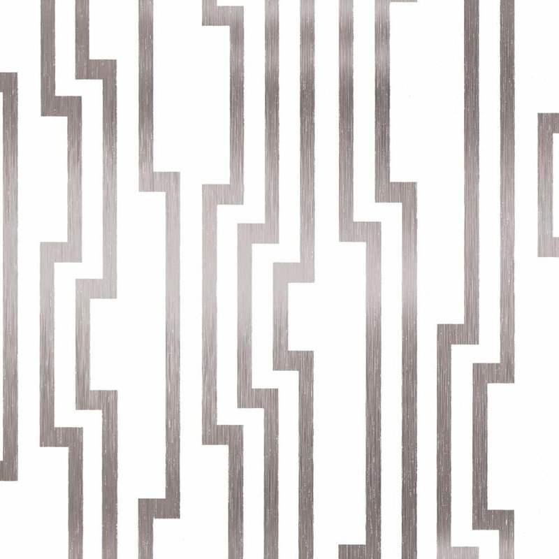 Rouleau de papier peint L 33 pi x l 20,5 po Briseno, Blanc / Blanc cassé