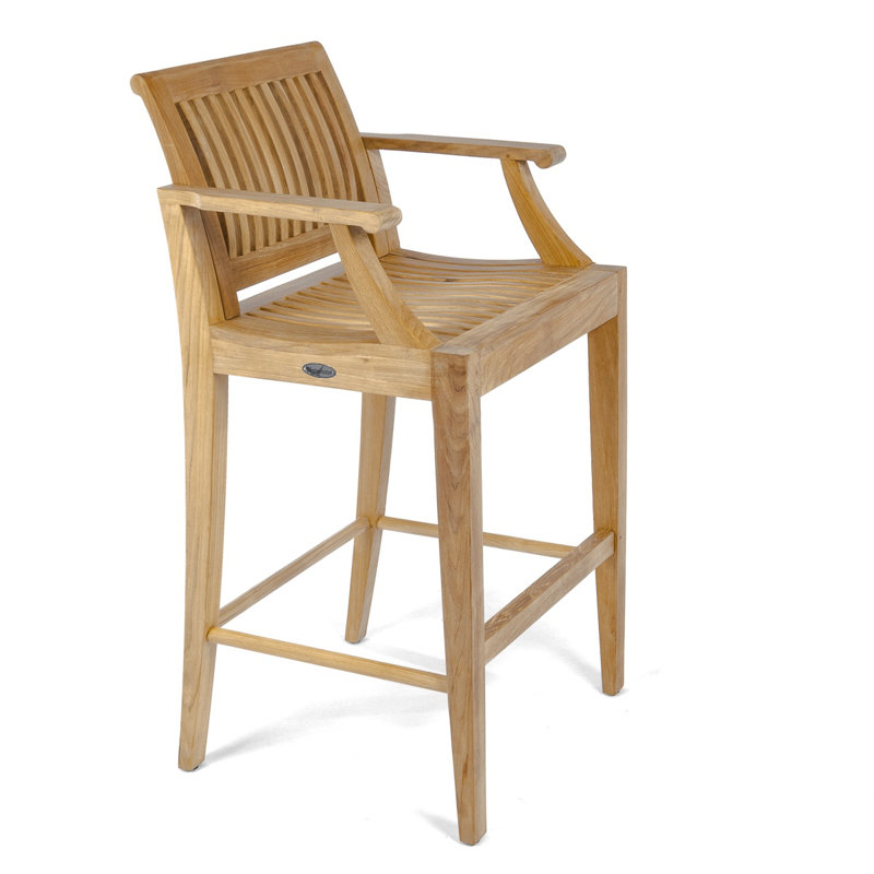 Laguna Round 4 - Person 36'' L Teak Outdoor Restaurant Bar Height Table