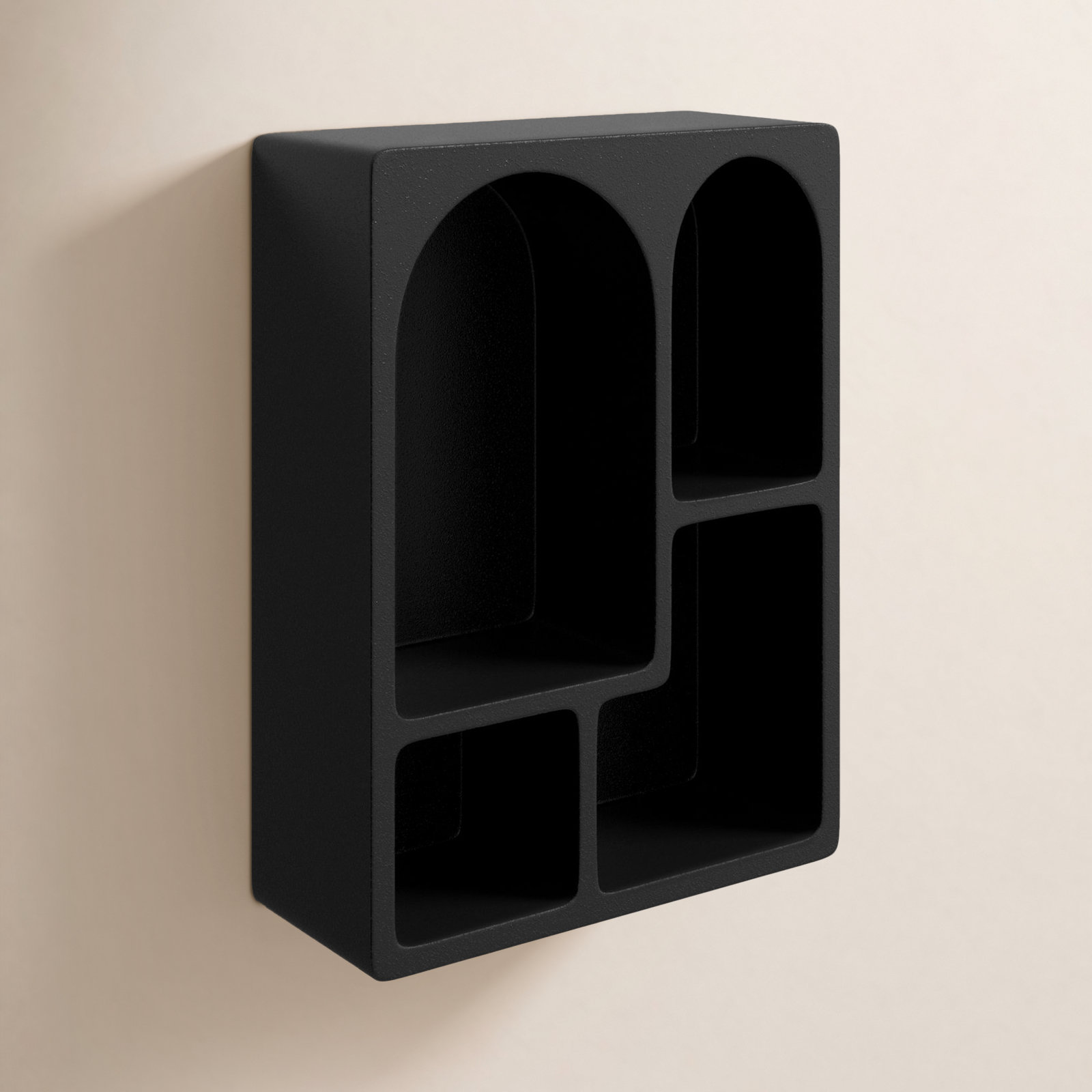 Cole And Grey Wood 4 Shelf Geometric Wall Shelf