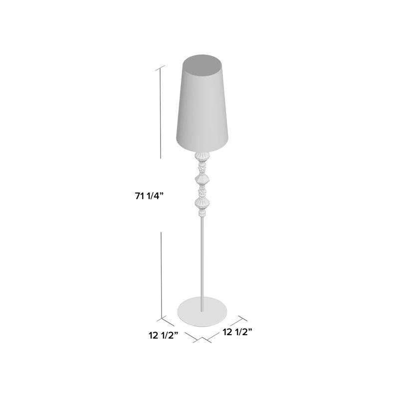 Lampe sur pied DEL 71,26 po Belle de Nuit, Blanc / bleu