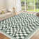 Modern Checkered Machine Washable Non-Slip Rug, Stain-Resistant Floor Cover, Ultra-Soft Faux Wool Contemporary Geometric Indoor Mat for Living Room, Bedroom