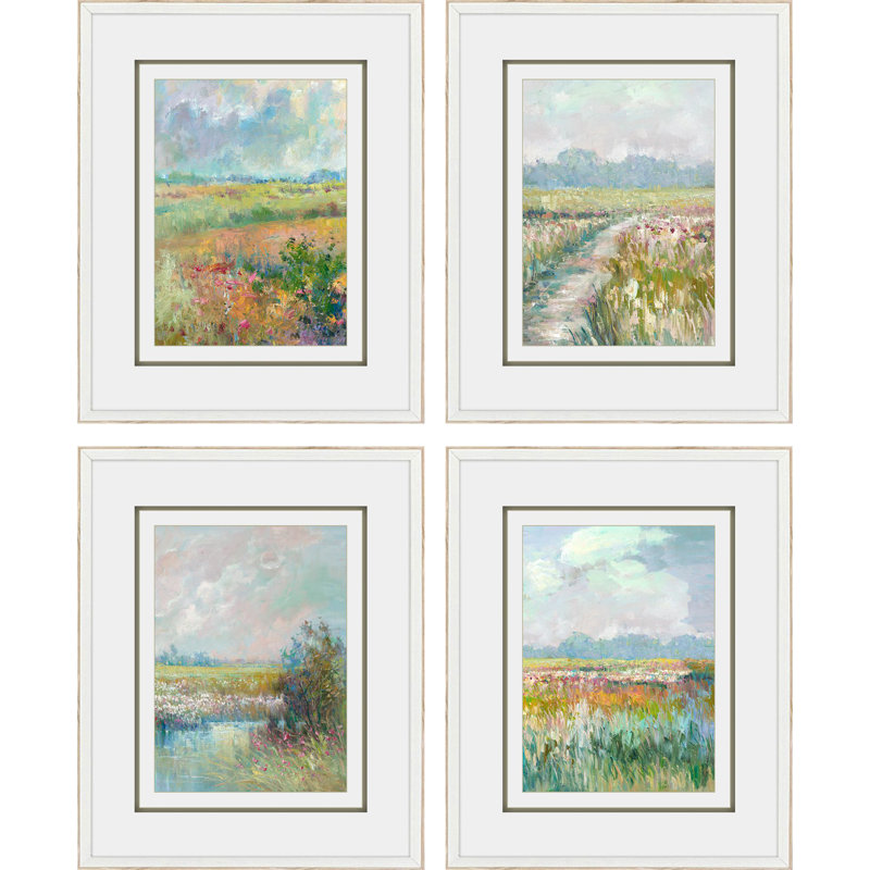 Sarah Lang Pastel Spring Landscape Canvas Wall Art Set
