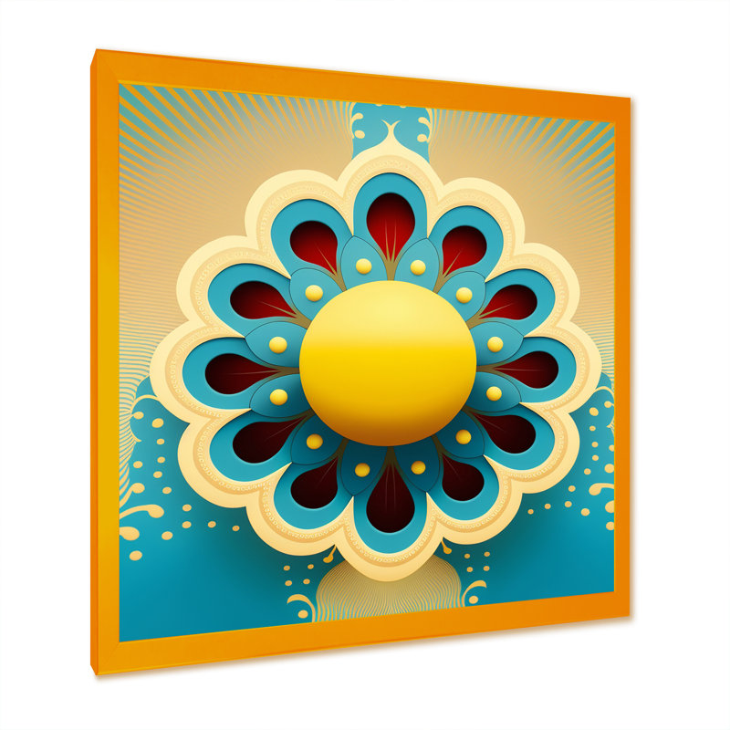 «Blossoming Golden Moon I», reproduction sur toile, Toile avec cadre photo doré, H 36 po x l 36 po x P 1,5 po