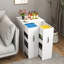 Bibliothèque réglable à 3 tablettes latérales avec roulettes, blanc, l 19,41 ", bibliothèque de magasin et de fournitures essentielles, largeur, magazines